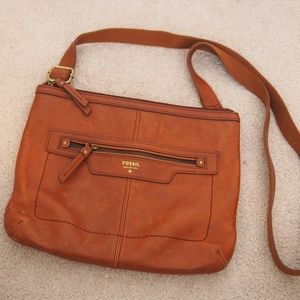 Brown Leather Fossil Crossbody Purse